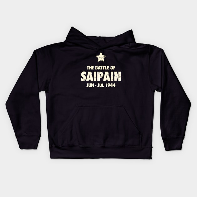 Battle Of Saipan - World War 2 / WWII Kids Hoodie by Wizardmode